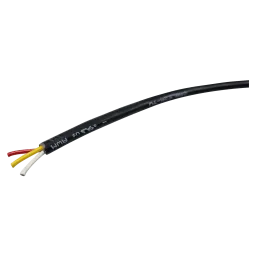 Tunable White 3×0.35mm² cable with black sheath, halogen-free (roll = 200m)