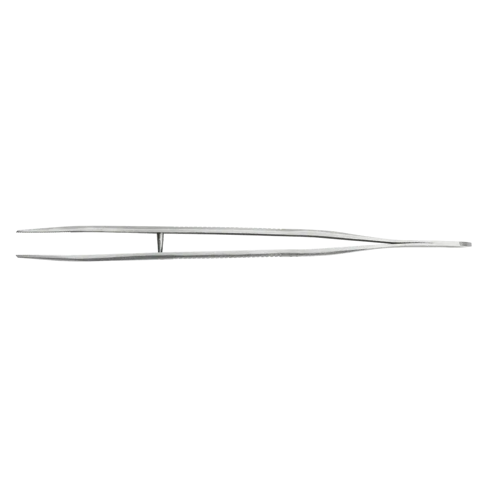 Precision tweezers, with serrated finger profile and internally serrated tips