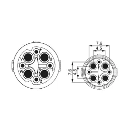 M16 crimp insert (w) 8-pin (4+3+PE) 600V without contacts