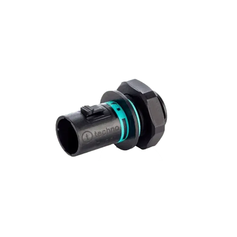 Panel round plug, 2p, pin, screw connection, 0.25-1.5mm2, IP68 (30m/1h)