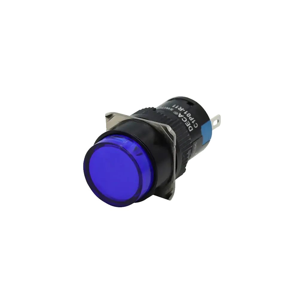 Illuminated push-button, blue, with LED light, 24V, 2NC+2NO