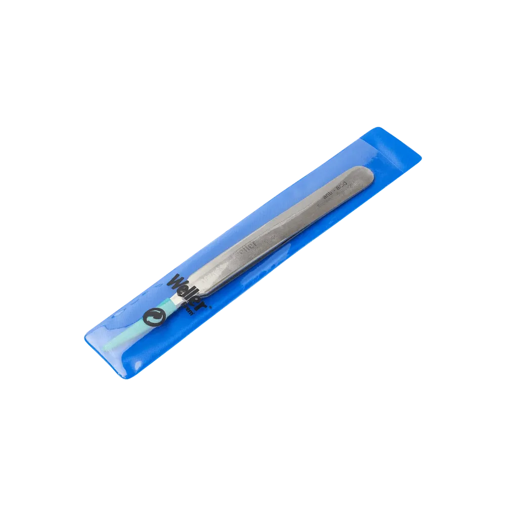 SMD tweezers angled 45° with wider tips for vertical application