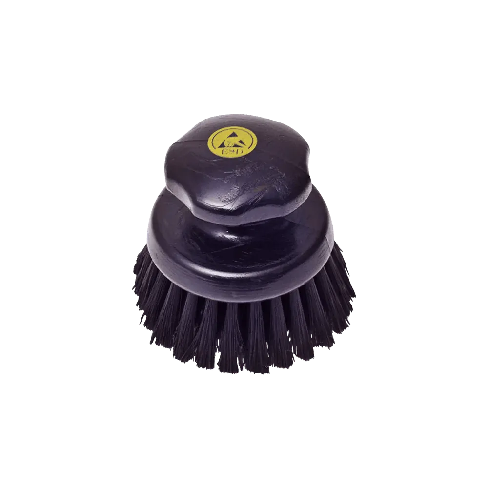 ESD conductive round hard brush natural bristles, 125mm