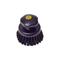 ESD conductive round hard brush natural bristles, 125mm