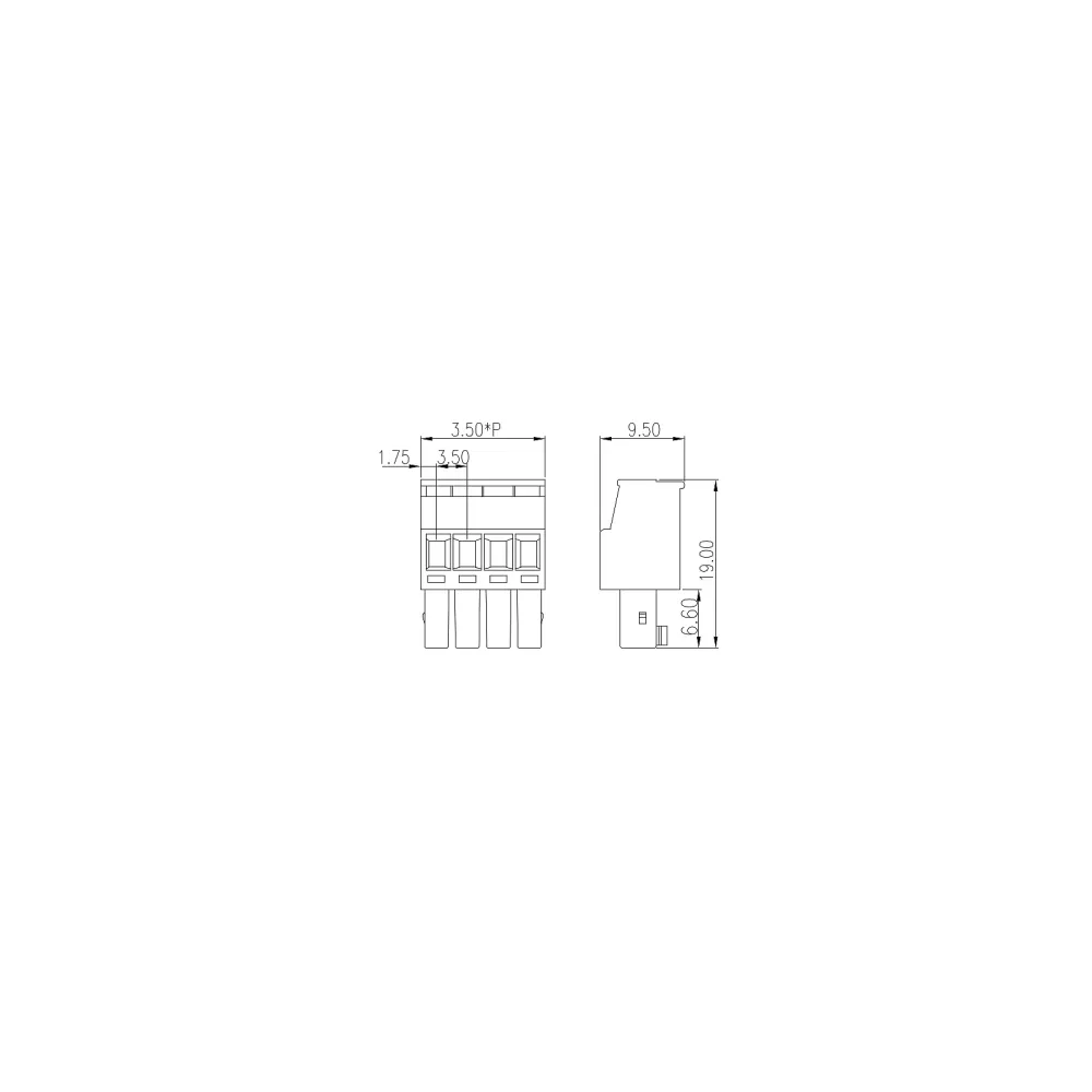 PCB Printed circuit board connector EC350RL-xxP