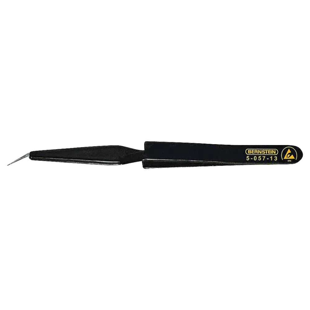 ESD SMD cross tweezers 120mm shape 53c stainless steel, self-holding, dissipative