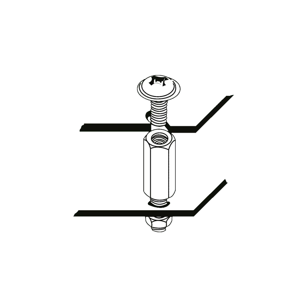 Hexagonal spacer with internal and external thread M3x25 (PU=100 pcs.)