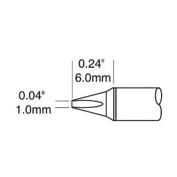 Metcal soldering cartridge (W x L) 1.0 x 6.0 mm, 700 series