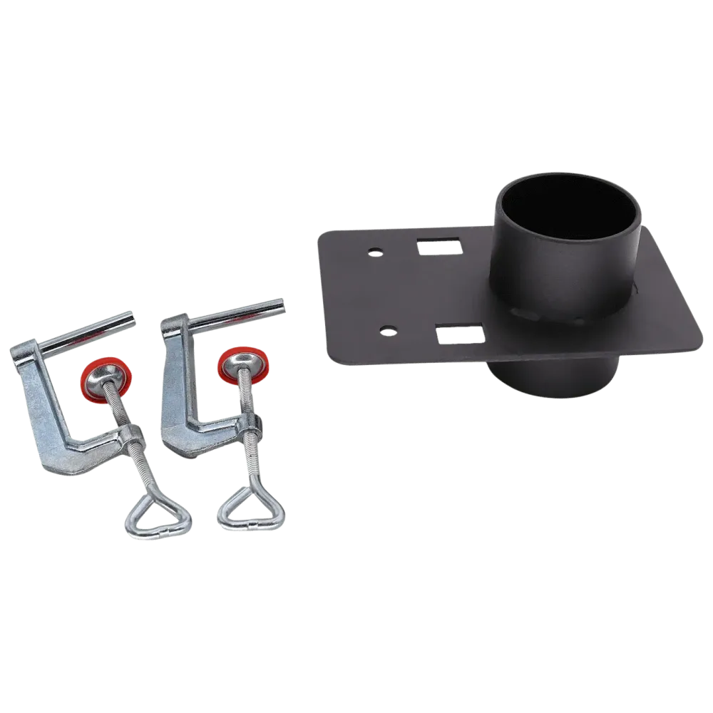 Table mounting with 2 screw clamps