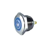 Illuminated Pushbutton switch with power imprint, blue