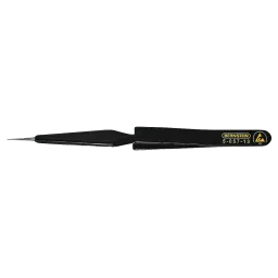 ESD SMD cross tweezers 120mm shape 53 stainless steel, self-holding, dissipative
