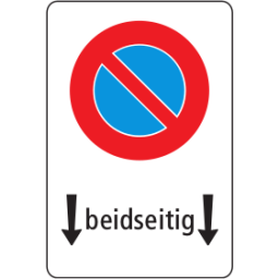 No parking 2x end sign