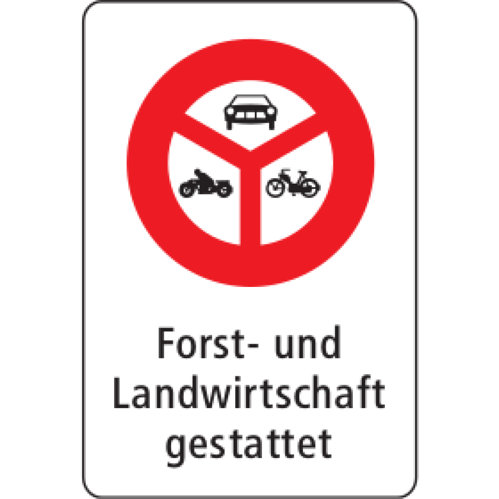 Prohibited for motor vehicles, motorcycles, and motorized bicycles, forestry and agriculture allowed