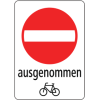 No entry except bicycles