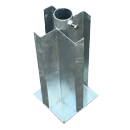 Steel foundation for road signs, hot-dip galvanized