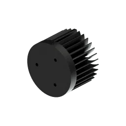 LED star heat sink, ø70mm, H 50mm, Base 10mm, Black anodized