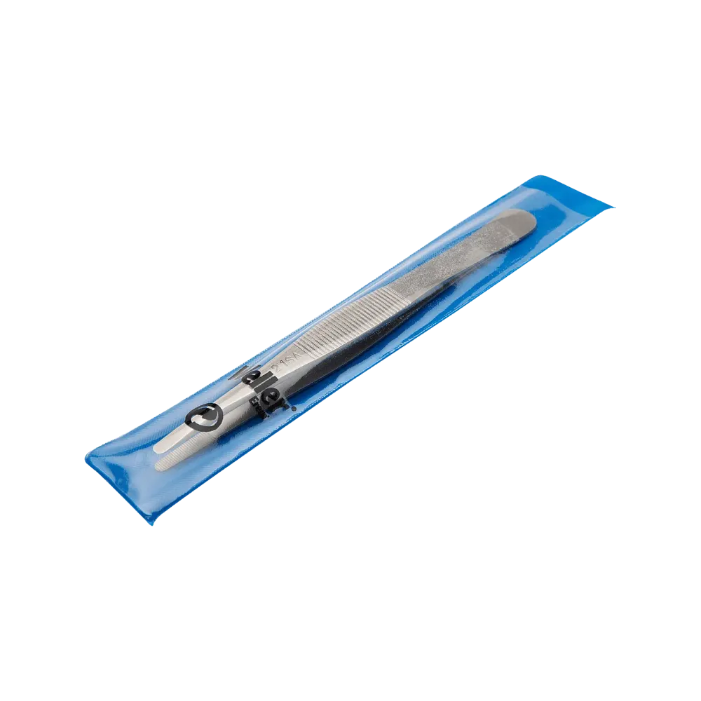 Tweezers with large, flat, round tips