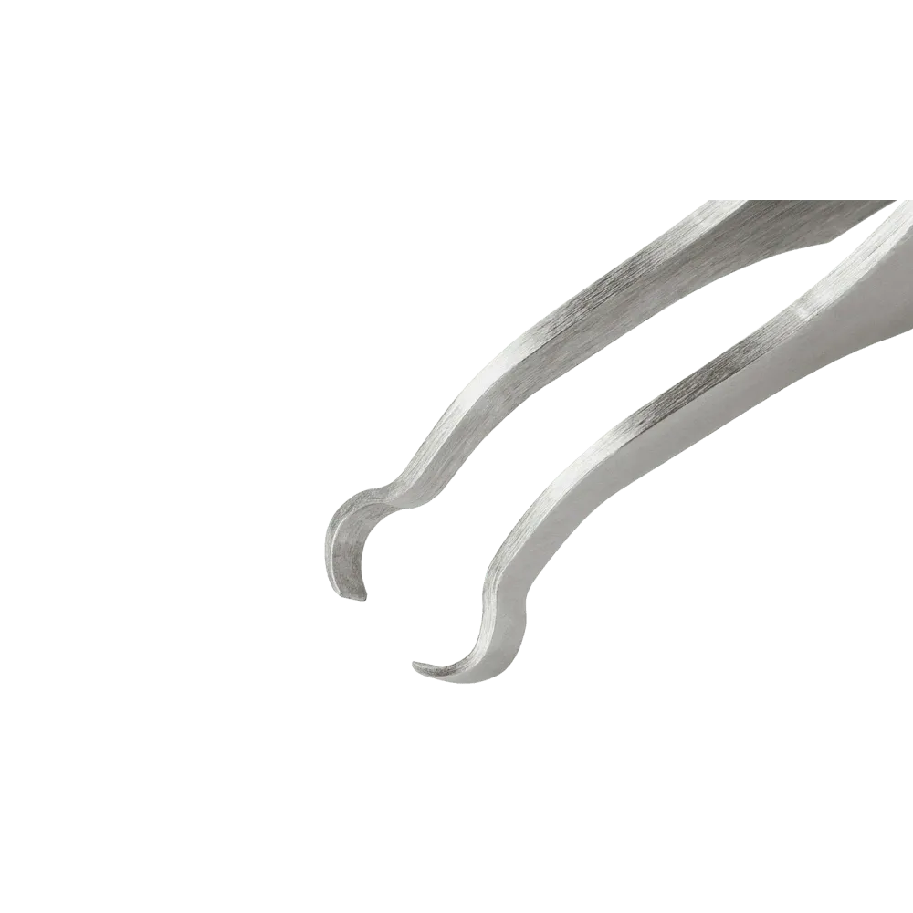SMD tweezers angled 45° with round tips Ø 5 mm