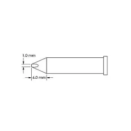 Soldering tip, chisel 1 x 6mm, GT6