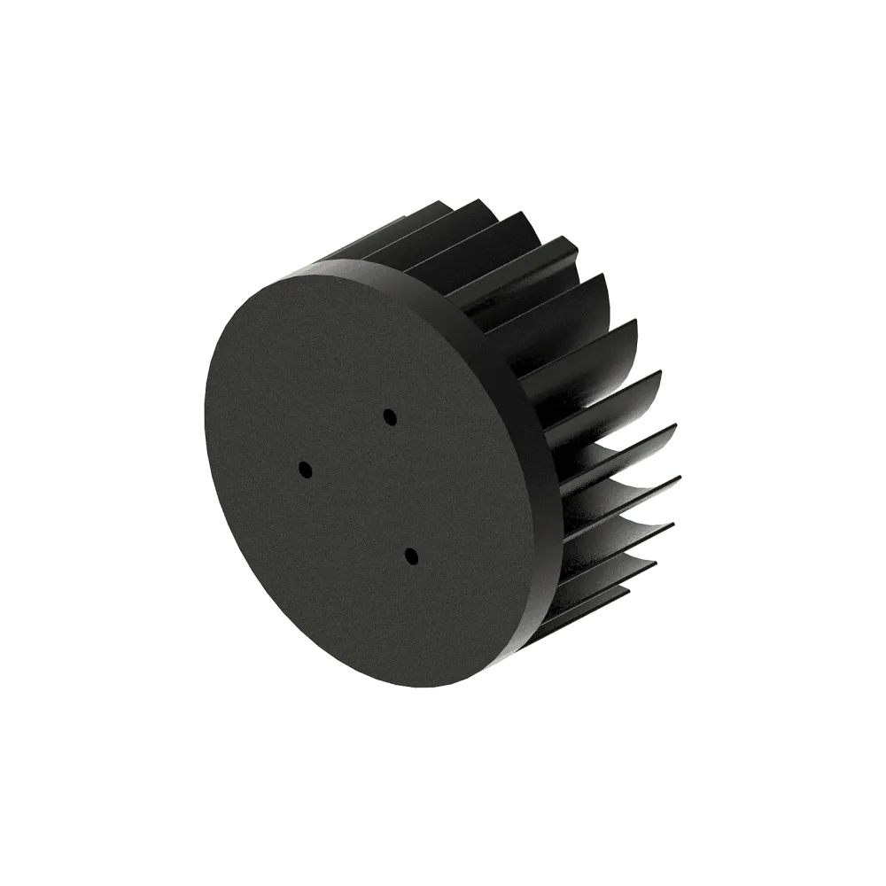 LED star heat sink, ø99mm, H 50mm, Base 10mm, Black anodized