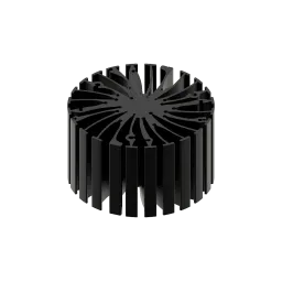 Modular LED star heat sink, ø86mm, H 50mm, Black anodized