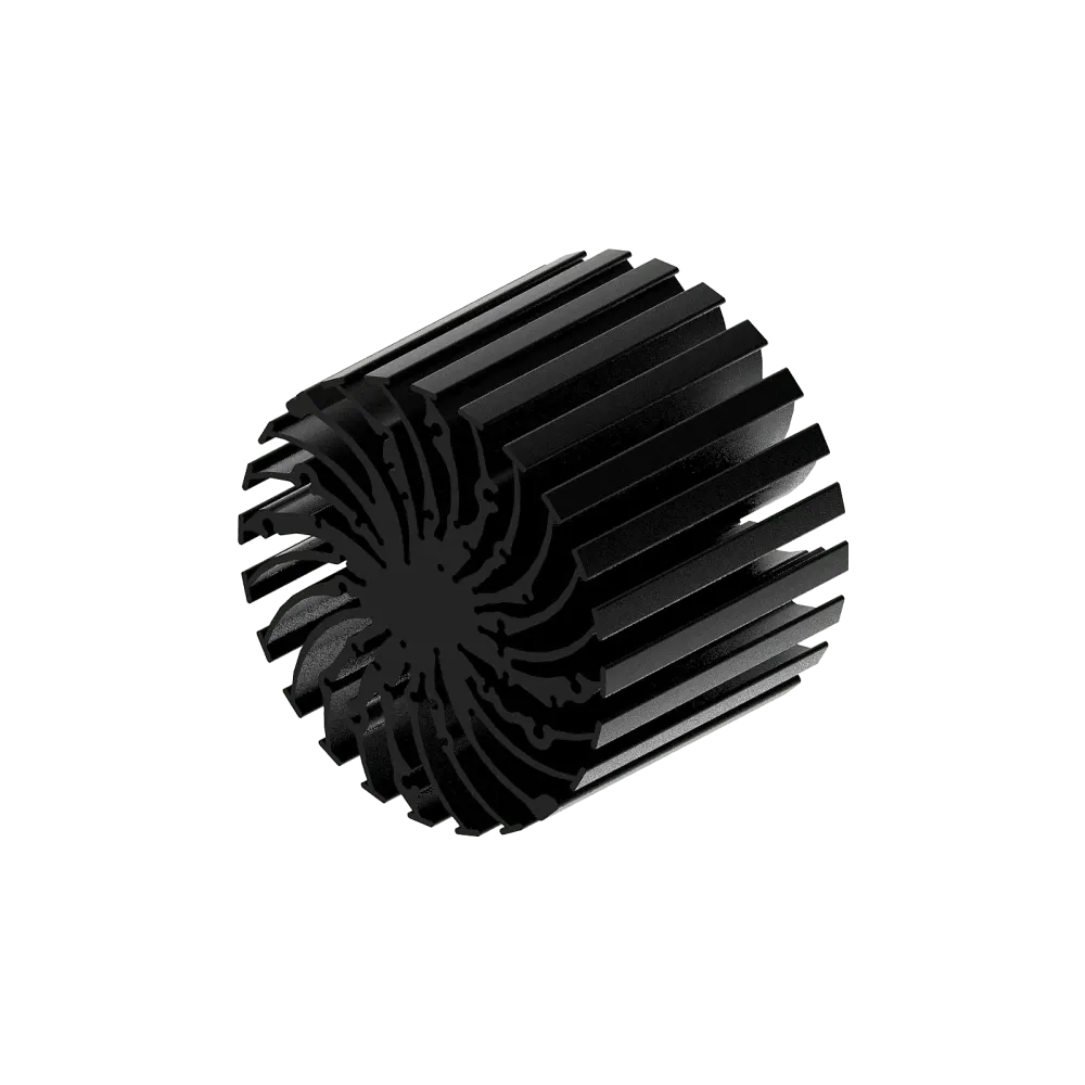 Modular LED star heat sink, ø134mm, H 100mm, Black anodized