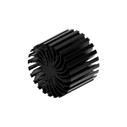 Modular LED star heat sink, ø134mm, H 100mm, Black anodized