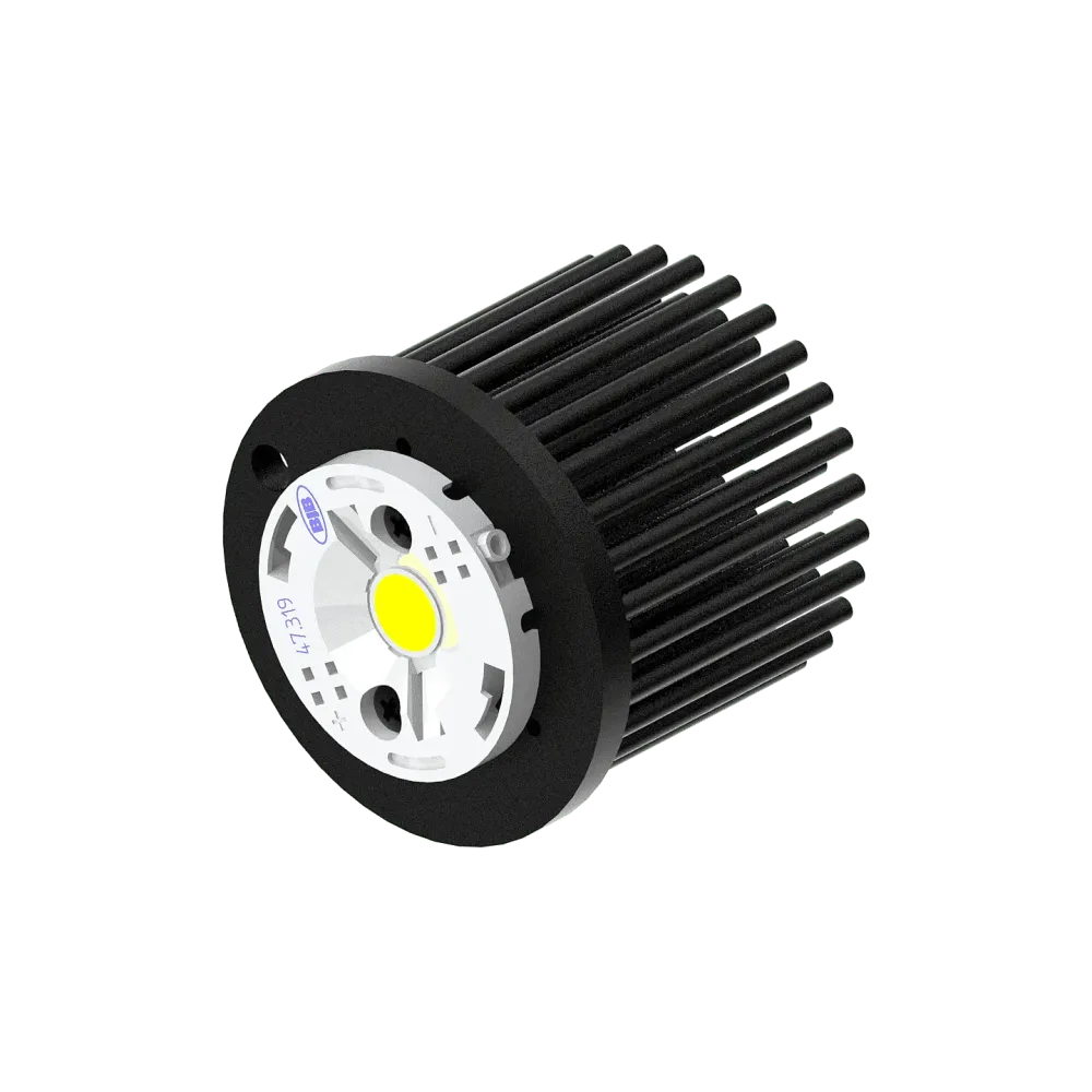 Zhaga LED pin fin heat sink, ø60, H 50, Base 5mm, Black anodized