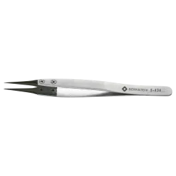 ESD tweezers with interchangeable tips 0.6 mm wide, conductive