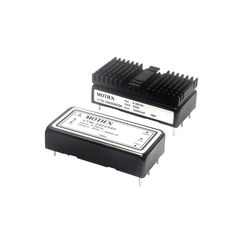 60W DC/DC converter, input 18...75V, output +/-12V / +/-2.5A
