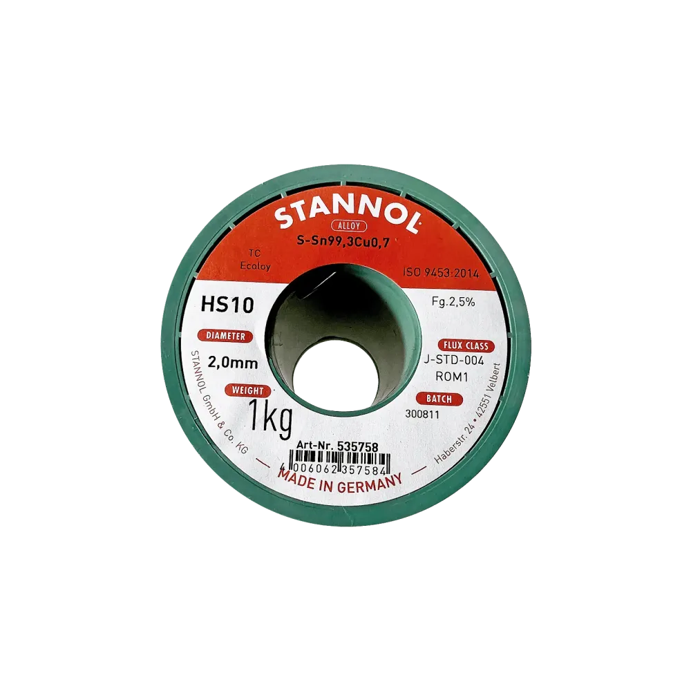 Solder wire HS10, Sn99.3Cu0.7 - TC, RO M1, 2mm, 1000g