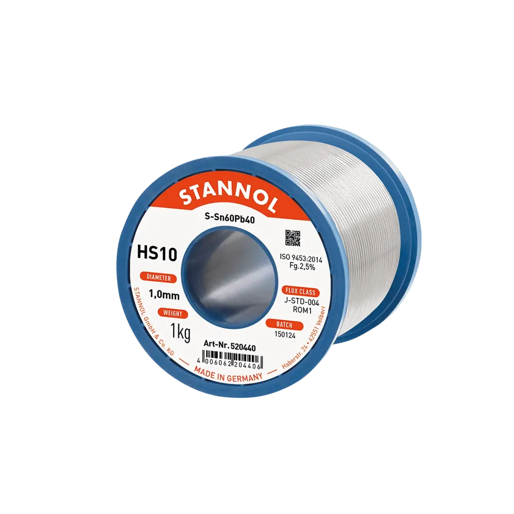 Solder wire HS10, Sn60Pb40, RO M1, 1mm, 1000g