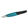 Ergonomic, very robust precision tweezers with straight, strong tips