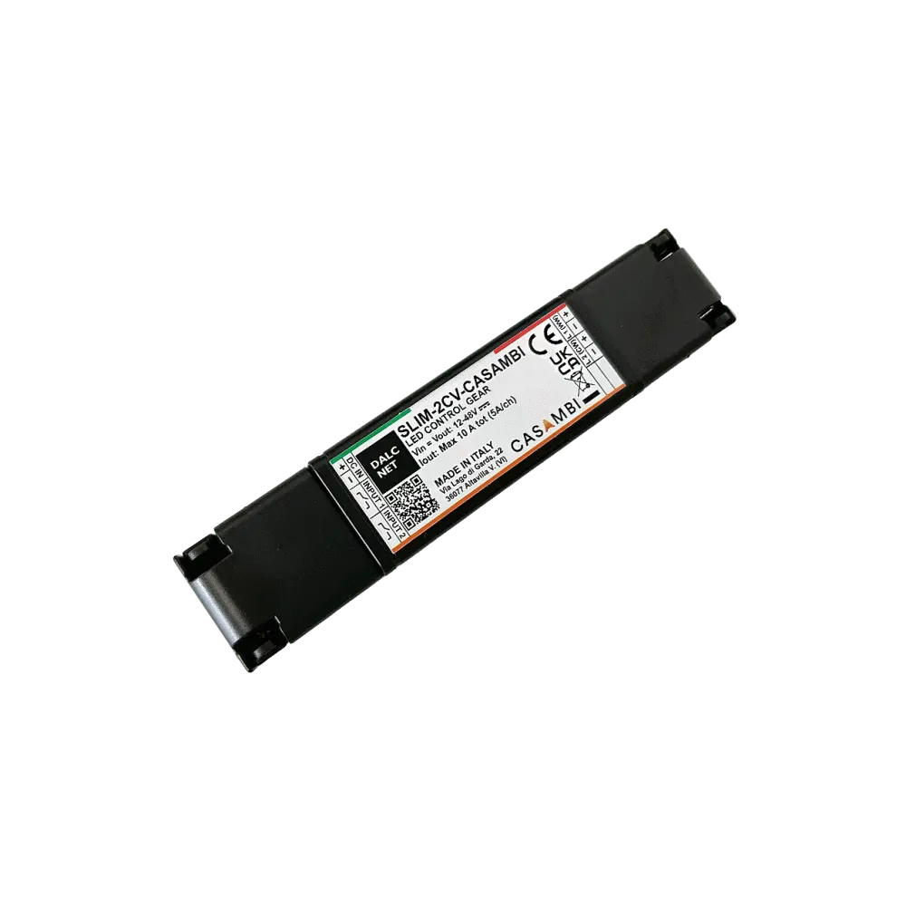 2 channel CASAMBI LED dimmer, constant voltage 12-48VDC, linear compact design