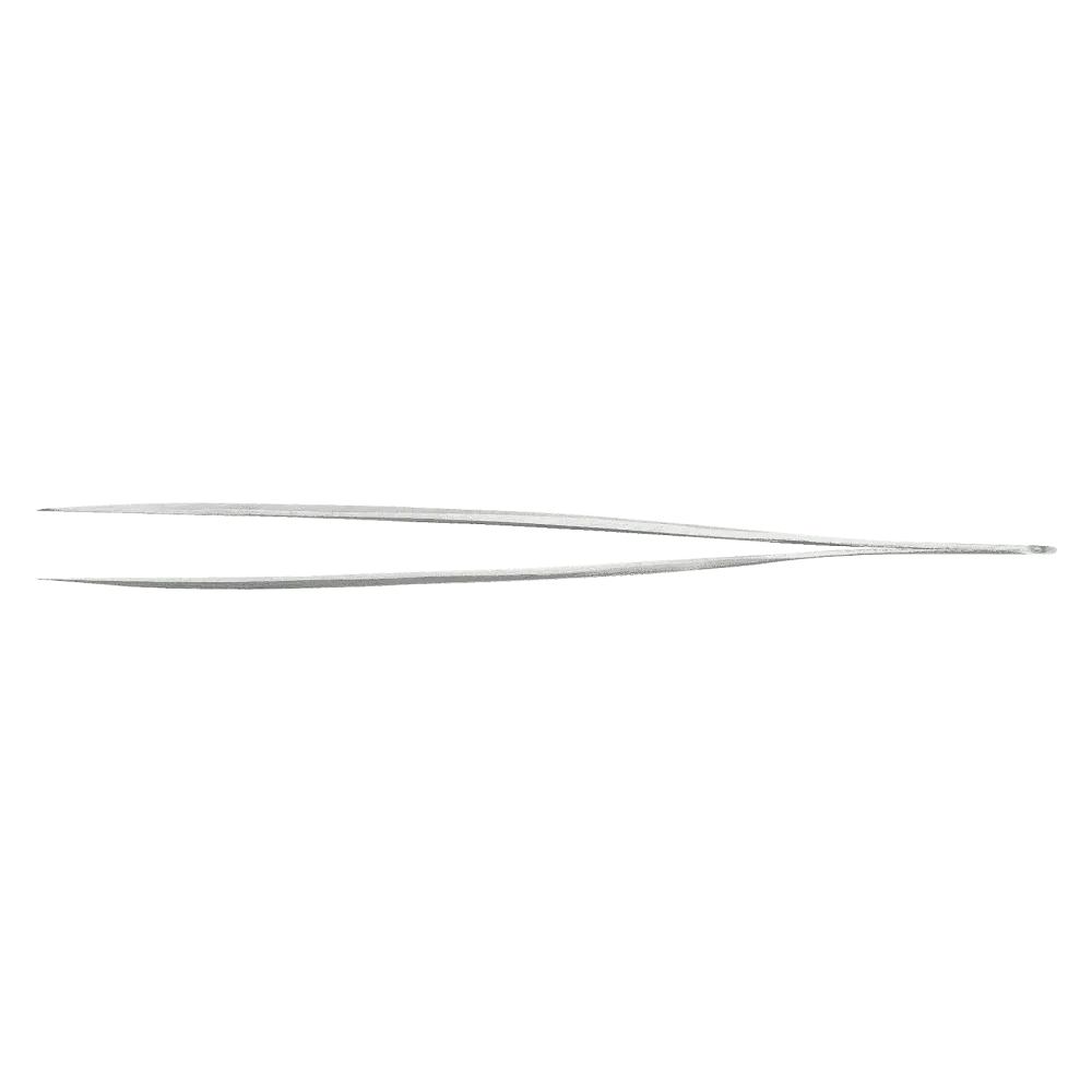 Precision tweezers with flat, round, slightly wider tips
