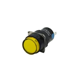 Illuminated Pushbutton switch, yellow, with LED light, 24V, 1NC+1NO
