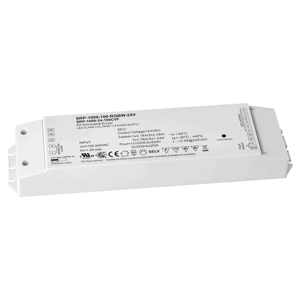 100W RF/LV PUSH, RGBW, 24Vdc constant voltage LED driver