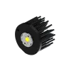 LED pin fin heat sink, ø111mm, H 80mm, Base 10mm, Zhaga holes, Black