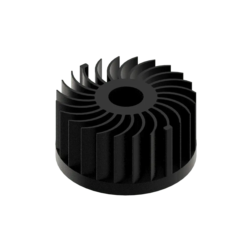 LED star heat sink, ø99mm, H 50mm, Base 10mm, Black anodized
