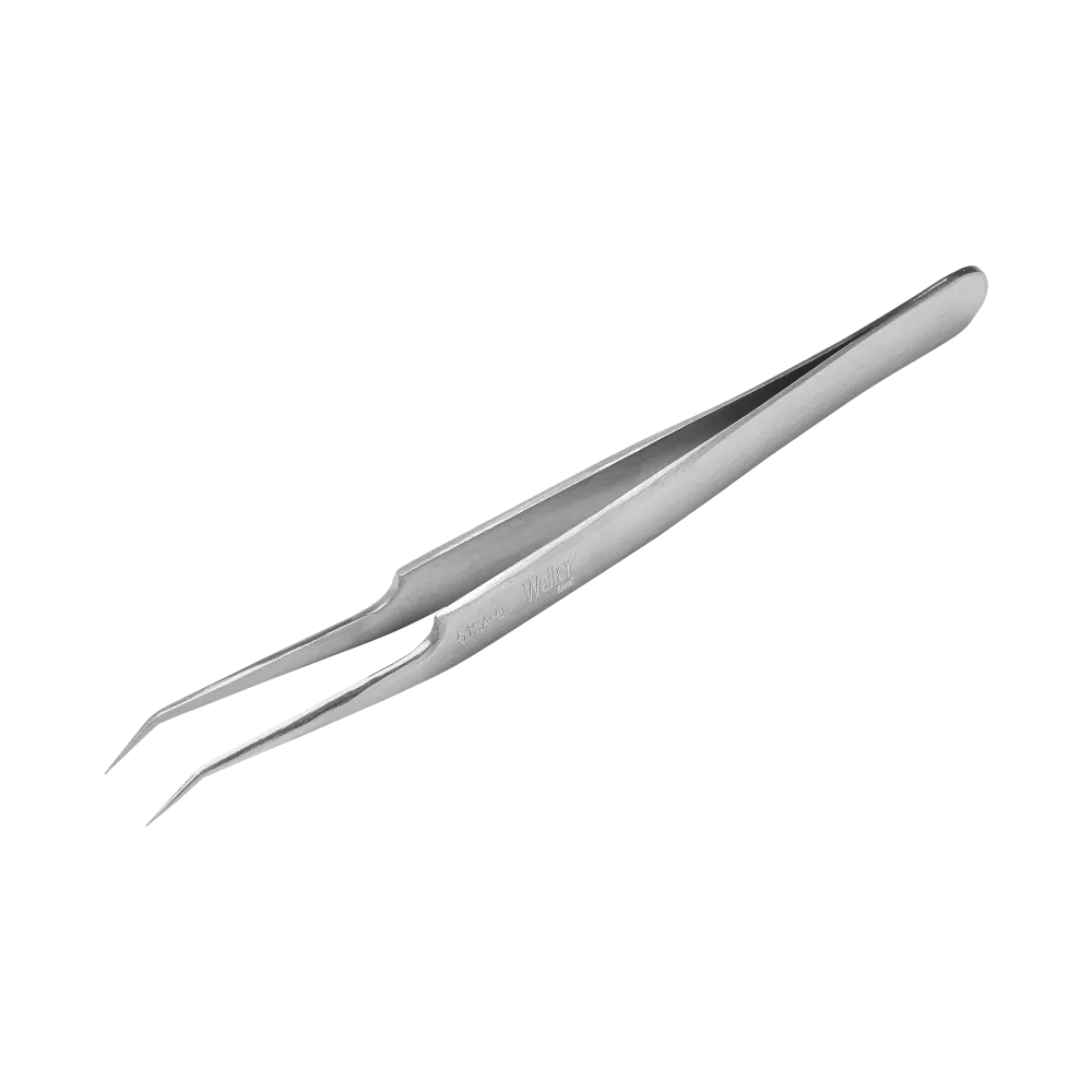 Precision tweezers with very fine tips, angled 30°