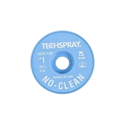 Techspray desoldering braid ESD, 0.9mm x 3m, flux-coated, no-clean
