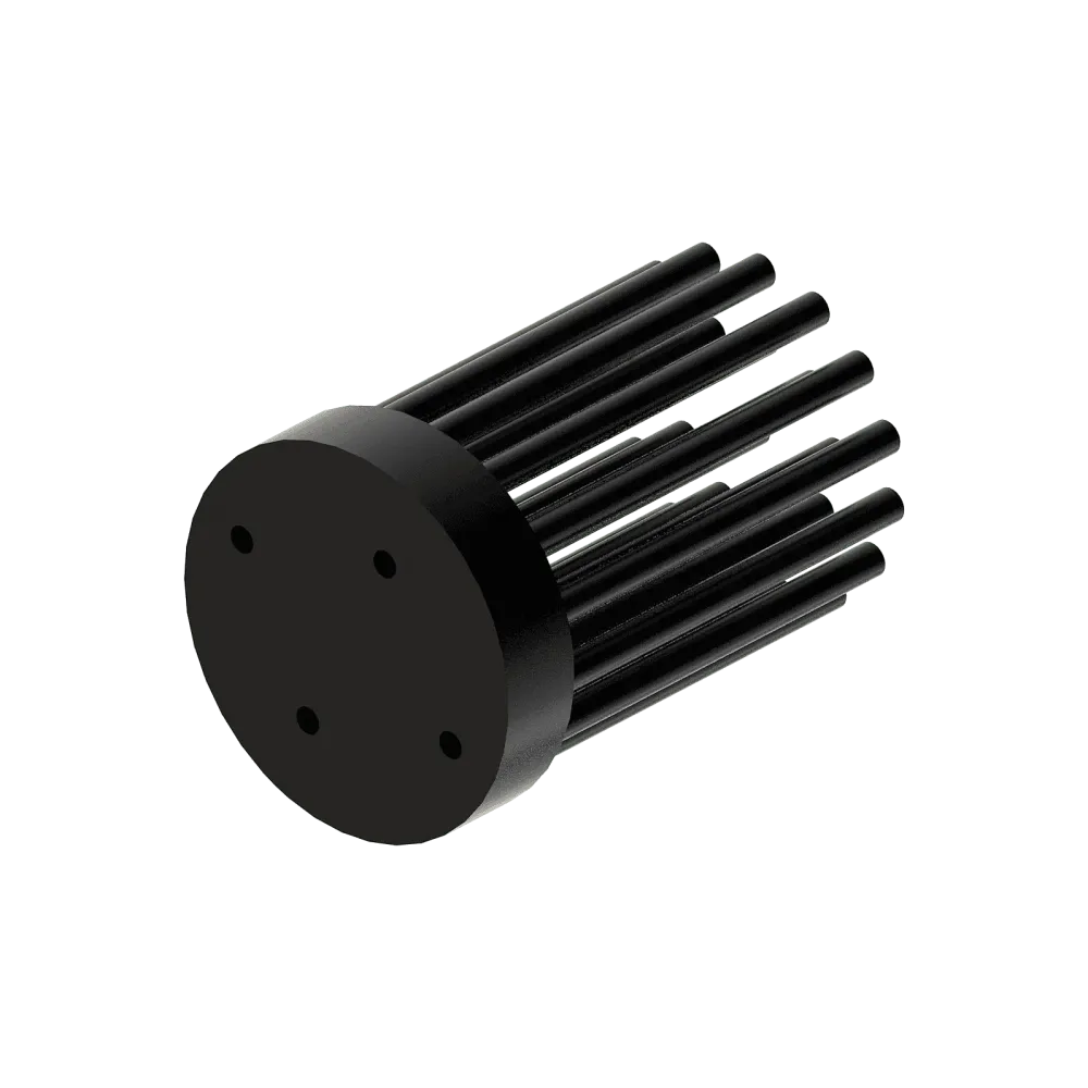 Zhaga LED pin fin heat sink, ø35mm, H 50mm, Base 8mm, Black anodized