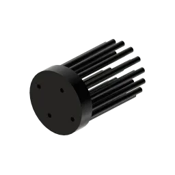 Zhaga LED pin fin heat sink, ø35mm, H 50mm, Base 8mm, Black anodized