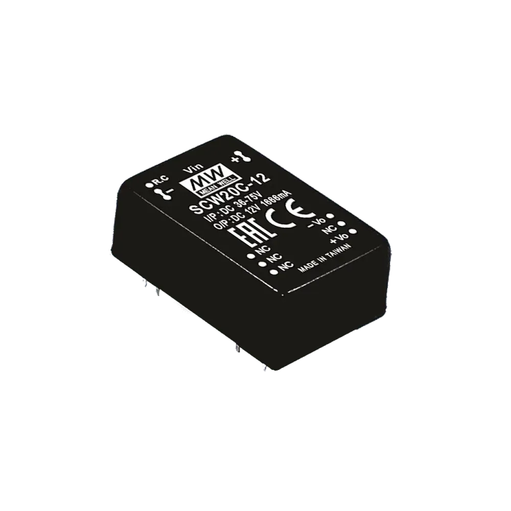 20W DC/DC converter, input 36...75V, output 5V/4A