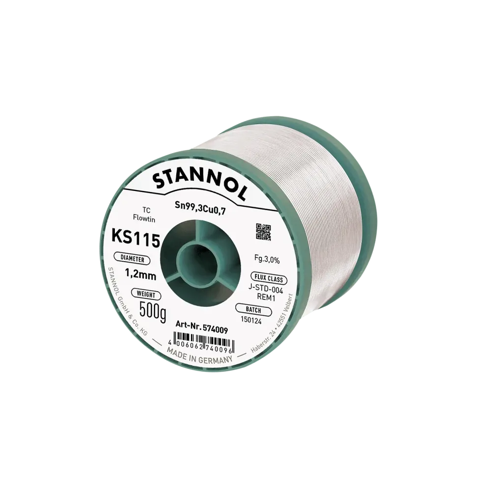 Lötdraht KS115, Sn99,3Cu0,7 - FLOWTIN TC, RE M1, 1.2mm, 500g