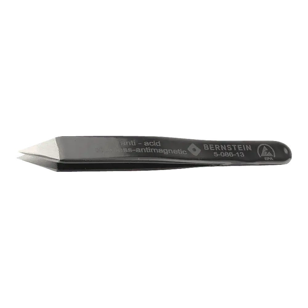 ESD SMD MINI tweezers 90mm shape H stainless steel, short wide, dissipative