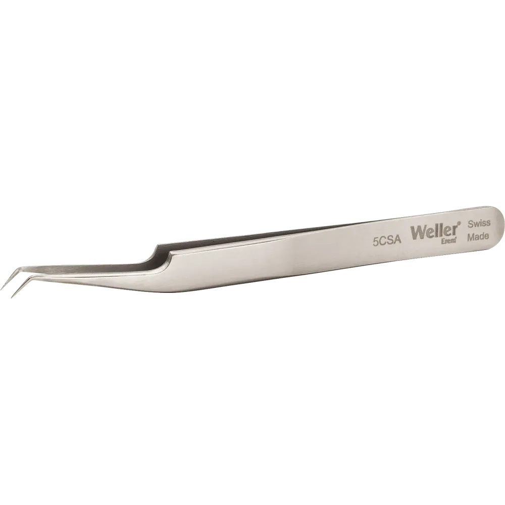 Precision tweezers with very fine tips, angled 30°