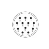 M23 signal contact insert 12-pin, crimp insert without contacts