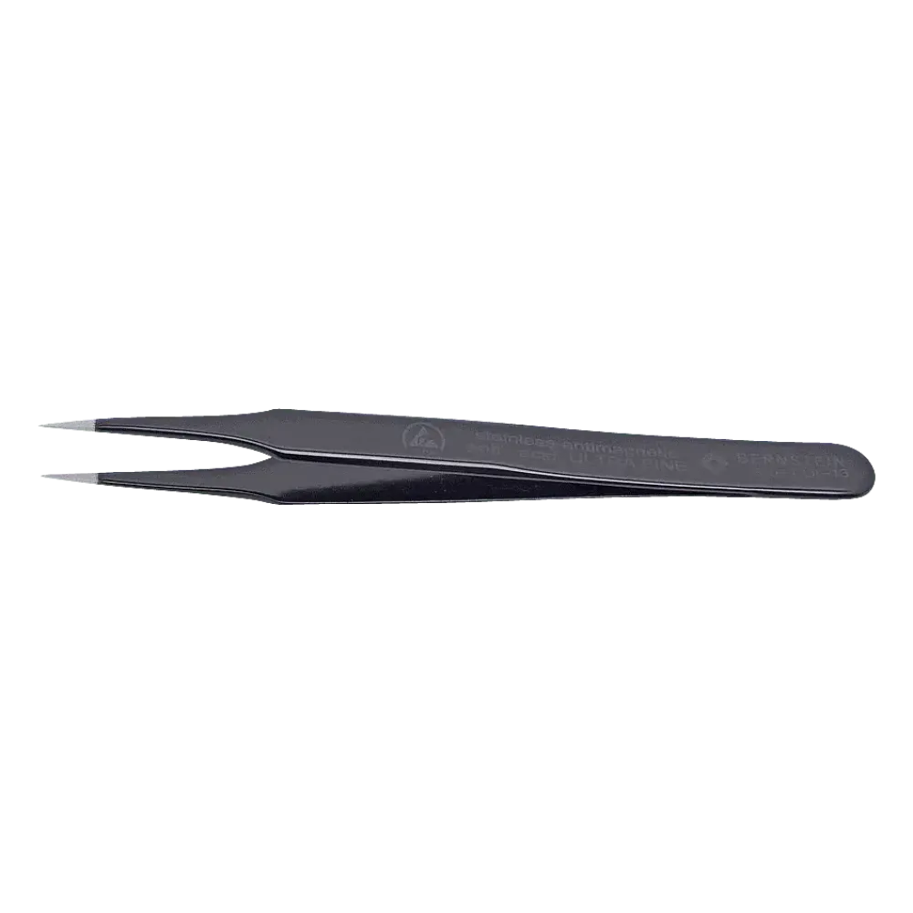 ESD SMD tweezers ULTRA FINE 120mm shape 2 stainless steel, very pointed, dissipative
