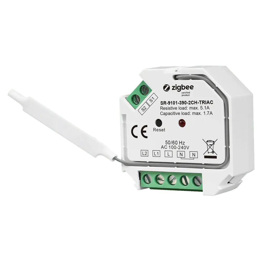 ZIGBEE 3.0 interruttore sezione fase CA 2 canali